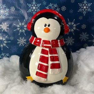 Holiday PENGUIN COOKIE JAR -11”Tall